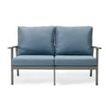 thumbnail image 2 of LeisureMod WGR-57-27NBU 34.25 x 56.69 x 33.66 in. Walbrooke Modern Outdoor Patio Loveseat with Grey Aluminum Frame & Removable Cushions, Navy Blue, 2 of 10