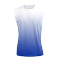 thumbnail image 6 of Sleeveless Shirts for Men, Men's Retro Stand Collar Casual Pocket Solid Color Sleeveless Henley Shirt Dark Blue 2XL, 6 of 6