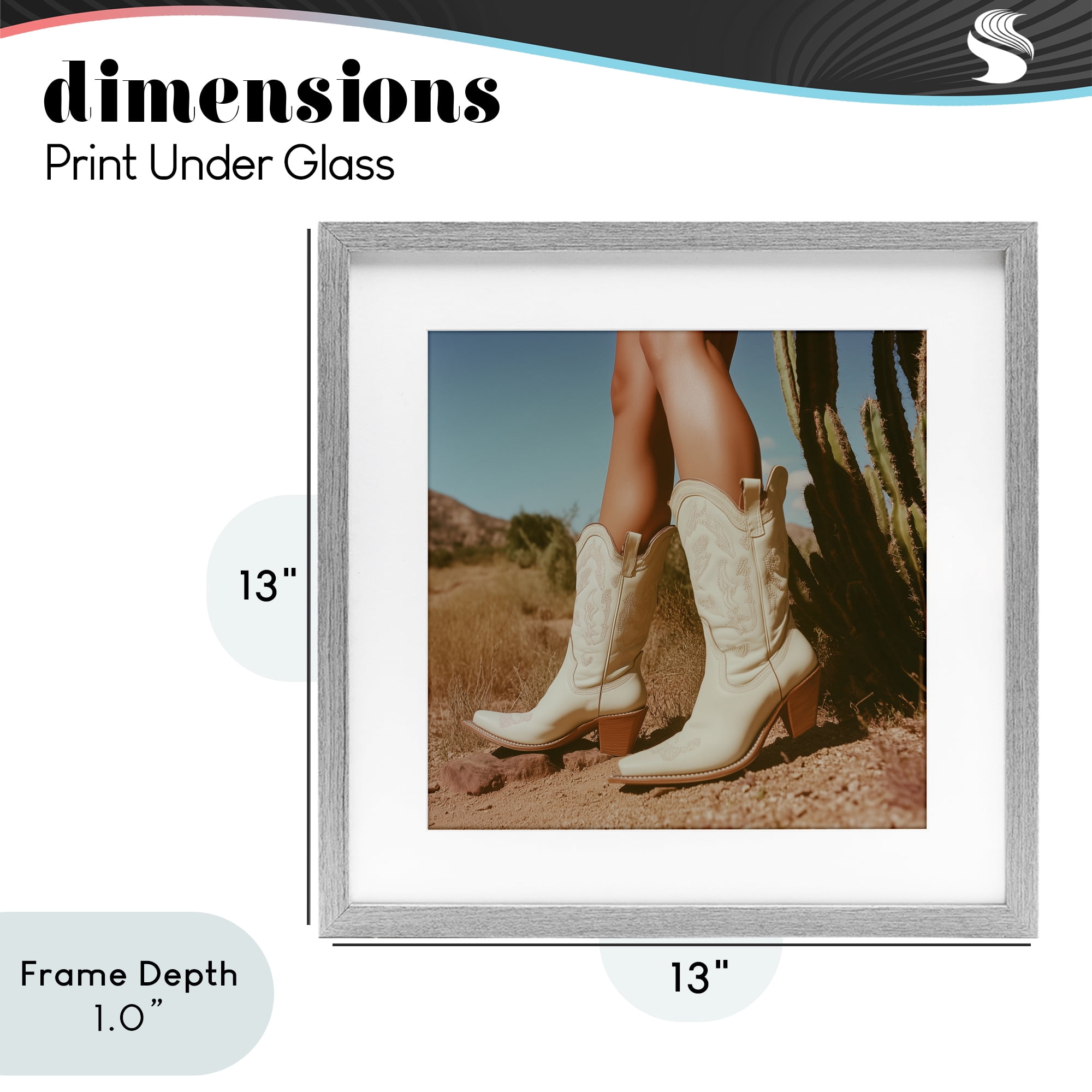 Stupell Industries Desert Boots Step Gray Framed Print Under Glass, design by Heidi Kuntz