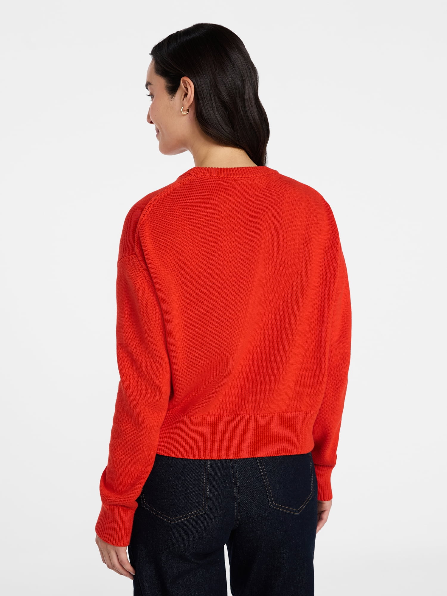 Time and Tru Women's Pullover Crewneck Sweater with Long Sleeves, Sizes XS-XXXL