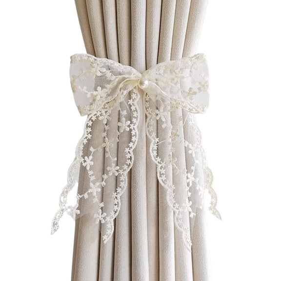 Creative Lace Bow Curtain Tie,no Punching, Adjustable Curtain Holder Curtain A7