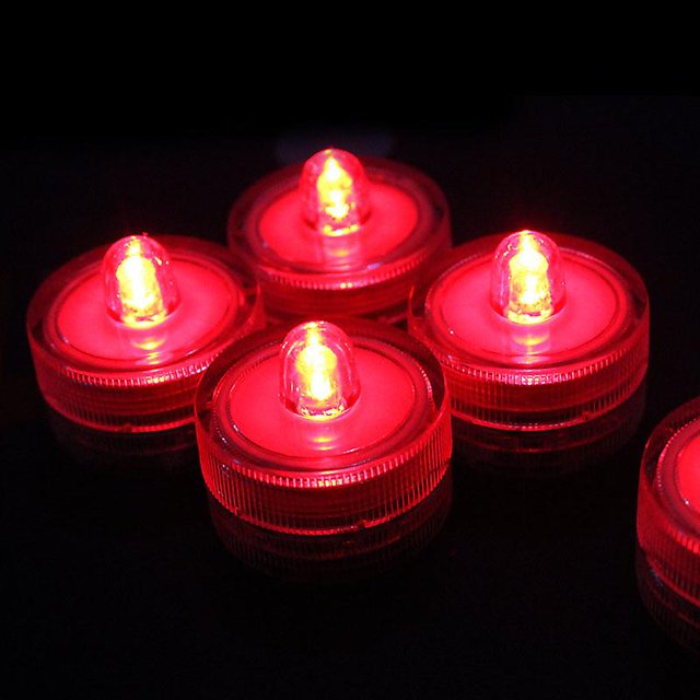Jinsinto 12pcs Super Bright Waterproof Submersible - Mini LED Tealight Candle (Round)