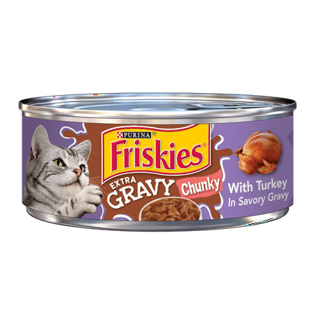 Friskies Gravy Wet Cat Food, Extra Gravy Chunky With Turkey in Savory Gravy - (24) 5.5 oz.