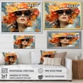 thumbnail image 4 of Designart "Mid Century Fashion Portrait with Tropical Sunglasses III" Fashion Framed Wall Art Decor - Glam Yellow Fashion Illustration Hallway Framed Wall Art Decor, 4 of 6
