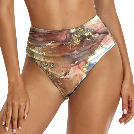 YOTMKGDO Bikini Bottoms For Women  Panties For Women  Women Retro Ruched Swim Short Shirred Tankinis Brief Swimming Trunks  High Waisted  Coffee+M