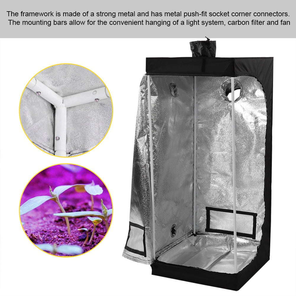 Plant Tent Grow Tent 600D Oxford Fabric Indoor Hydroponic Plants Tent with Numerous Ports for Indoor Plant Growing 23.62 x 23.62 x 55.12 inch 