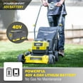 thumbnail image 3 of 17 Inch Lawn Mower, Segmart Battery Walk-Behind Lawn Mower with Bag for 2400sq ft Small lawns, Multifunction Cordless Lawn Mowers with 5 Adjustable Heights, Yellow, 3 of 9