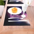 thumbnail image 5 of ZNDUO Placemats, 6 PCS Heat Resistant Stain Resistant Woven PVC Insulation Placemats, Durable Washable Elegant Table Mats for Dining-Triangle Space Stars, 18"x12", 5 of 6