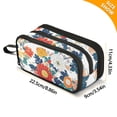 thumbnail image 4 of FORMRS Pencil Case with 3 Compartments Zipper Pouch, Elementary School Level and up, Colorful Flowers Pattern, 4 of 8