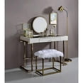 thumbnail image 5 of Boice Vanity Desk in White PU & Champagne Finish, 5 of 6