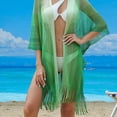 thumbnail image 6 of qelini Beach Cover up for Women Sheer Sarong Cover Up Solid Color Beach Vacation Summer Tunic Swimsuit Cover Up, 6 of 6