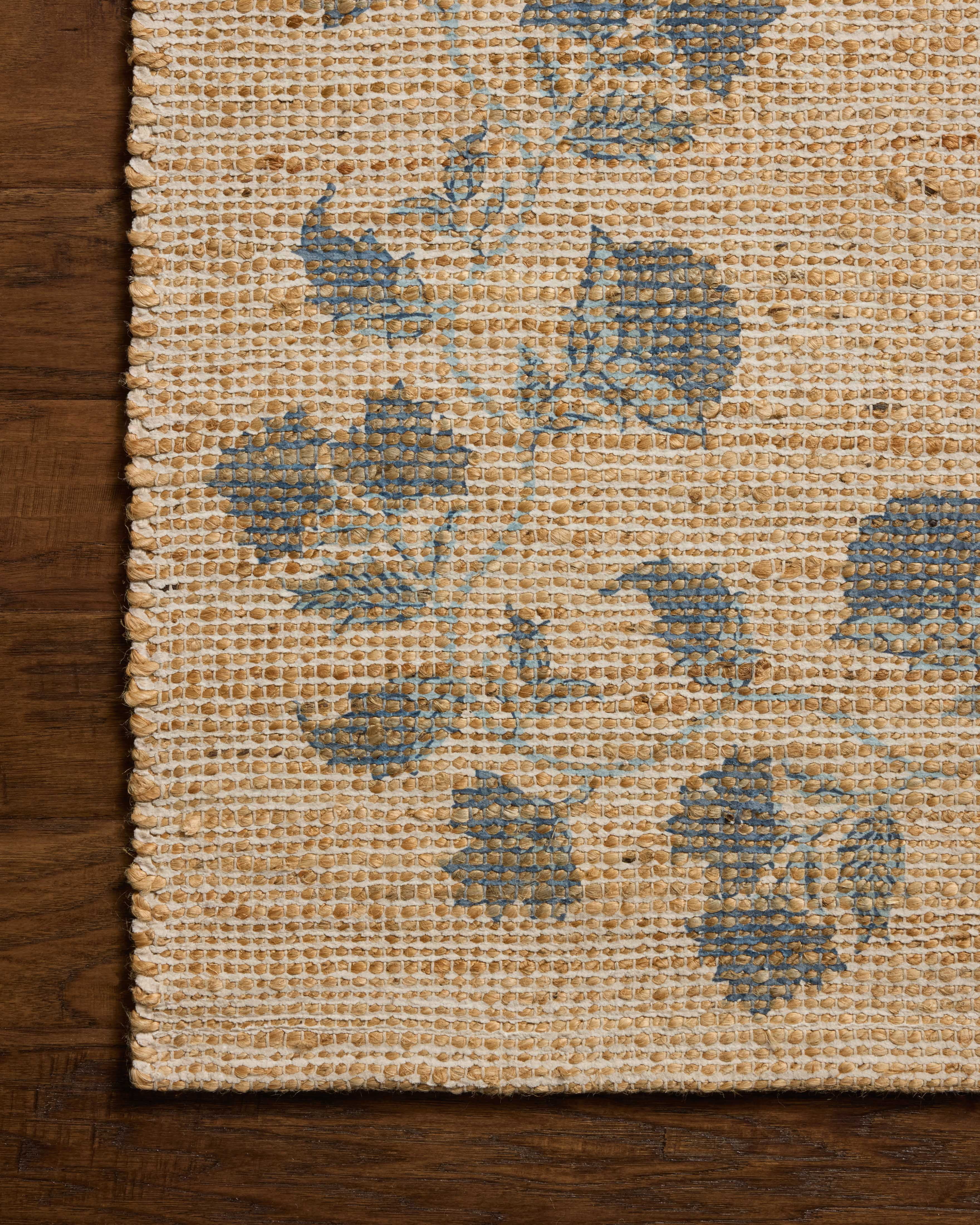 Chris Loves Julia x Loloi Rue Natural / Denim 2'-3" x 3'-9" Accent Rug