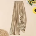 thumbnail image 2 of Women's Silk Satin Wide Leg Pants Dressy Flowy Pleated Trousers Business Casual Work Palazzo Pants Casual Summer 2026 Fashion Outfits(New,Camisole), 2 of 4