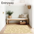 thumbnail image 3 of ODIKA 3'x5' Machine Washable Non-Slip Area Rug, Meadow Fern Motif with Delicate Petal Accents High Traffic Rug, Beige, 512989, 3 of 7