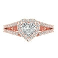 thumbnail image 2 of 1.49 ct Heart Cut Simulated Diamond Halo Engagement Ring for Women in 14K Rose Gold, 2 of 2