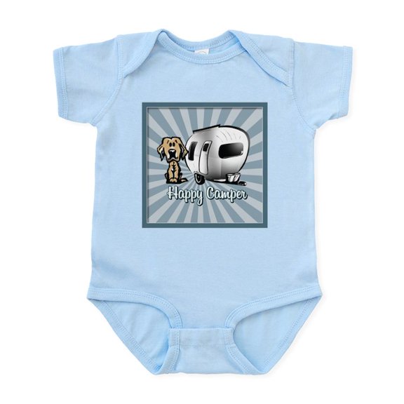 CafePress - Happy Camper Dog Body Suit - Baby Light Bodysuit, Size Newborn - 24 Months