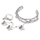 thumbnail image 1 of Pulsera clásica antigua, pulsera con anillo, pulsera abierta de plata, pulsera ajustable con líneas de plata, anillo en espiral, pulsera con borlas, regalo para ella, 1 of 7