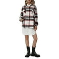 thumbnail image 2 of Women's Oversized Plaid Button Down Shirt Shacket Jacket Long Sleeve Casual Fall Outwear with Pockets, 2 of 10