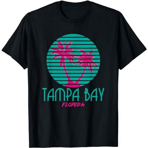 Vintage 80s Tampa Bay Florida Palm Tree Graphic Unisex Short Sleeve Summer T-Shirt