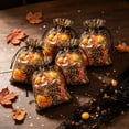 thumbnail image 4 of 20 Pack Halloween Spider Web Drawstring Mesh Bags, Black and Orange Polyester Treat Pouches for Candy and Party Favors, 3.93 x 5.51 in, 4 of 6