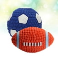 thumbnail image 3 of 2 pelotas deportivas con sonido y chirridos para masticar y morder, suministros para mascotas (1 pelota de rugby, 1 pelota de fútbol, talla S), 3 of 5