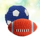 thumbnail image 4 of 2 pelotas deportivas con sonido chirriante, juguetes para masticar y morder, suministros para mascotas para perros y cachorros (1 pelota de rugby, 1 pelota de fútbol, talla L), 4 of 5