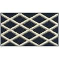 thumbnail image 2 of (2 pack) Mainstays Diamond Geometric High Low Pile Navy Blue Indoor Accent Rug, 1'8"x2'6", 2 of 8