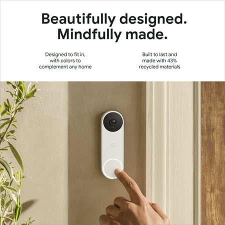 Google Nest Doorbell (Wired, 2nd gen) - Video Doorbell Camera - Doorbell Security Camera - Ivy