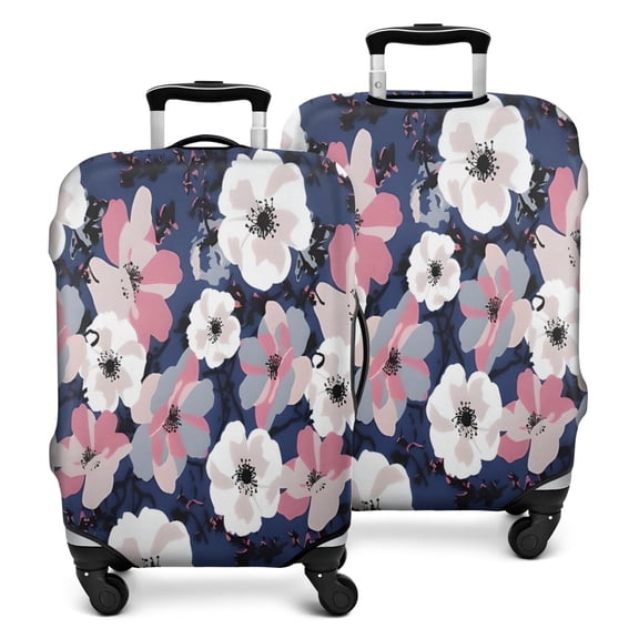 Pioneer Flower Floral Print Pattern Luggage Cover Fashion Suitcase Cover Baggage Covers Fit 25-28 Inch Luggage (Go Travel)