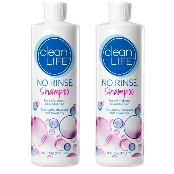 Cleanlife No-Rinse Shampoo, Alcohol-free, Ready To Use, 16 oz, Pack of 2