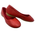 thumbnail image 4 of Women's Flats Ballerina Shoes Slip-on Leather Soft Ballet Comfort Walking Classic Round Toe loafers Red D002Y39 7-7.5 B(M) US, 4 of 7