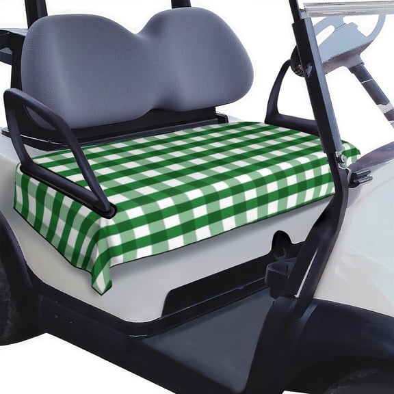 St. Patrick's Shamrock Print Golf Cart Seat Protector, 51"x31" Front Bench Cover for EZGO Club Car Yamaha, Soft Towel Style