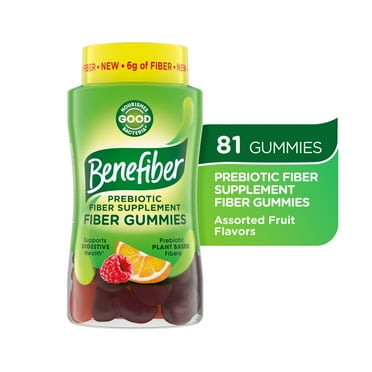 Benefiber Prebiotic Fiber Supplement Gummies for Digestive Health, Assorted Fruit - 81 Count