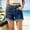 Dark Blue, variant on WRFWUL Women Casual High Waisted Denim Shorts Frayed Raw Hem Ripped Jeans Shorts Loose Cutoff Jorts Beach Party Clubwear