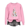 thumbnail image 4 of Ecqkame Womens Crew Neck Sweatshirts Christmas Print Long Sleeve Casual Loose Pullover Top Holiday Daily Comfy Fit Sweatshirt Pink XXL, 4 of 7