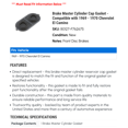 thumbnail image 2 of Brake Master Cylinder Cap Gasket - Compatible with 1969 - 1970 Chevy El Camino, 2 of 2