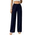 thumbnail image 2 of Lumosvexa Women's Wide Leg Jeans, with Pockets Loose Fit Elastic Waist Fall Trendy Office Pants Blue XL, 2 of 7