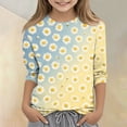 thumbnail image 5 of Grblisyd 3/4 Sleeve Shirts for Girls Cute Sunflower Daisy Printed T Shirts Kids Summer Loose Tops Casual Crewneck Tees 7-8 Years, 5 of 5