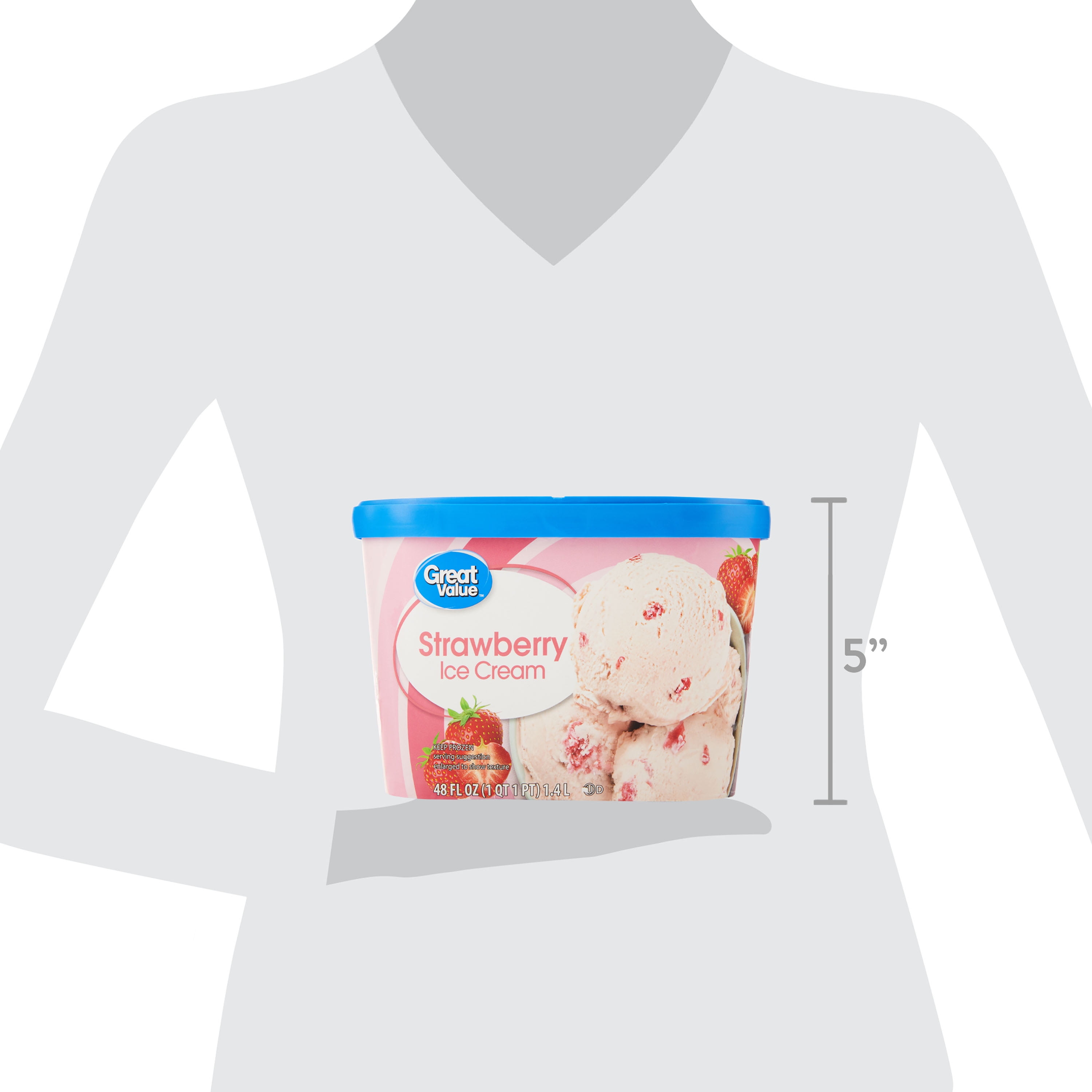 Great Value Strawberry Ice Cream, 48 fl oz