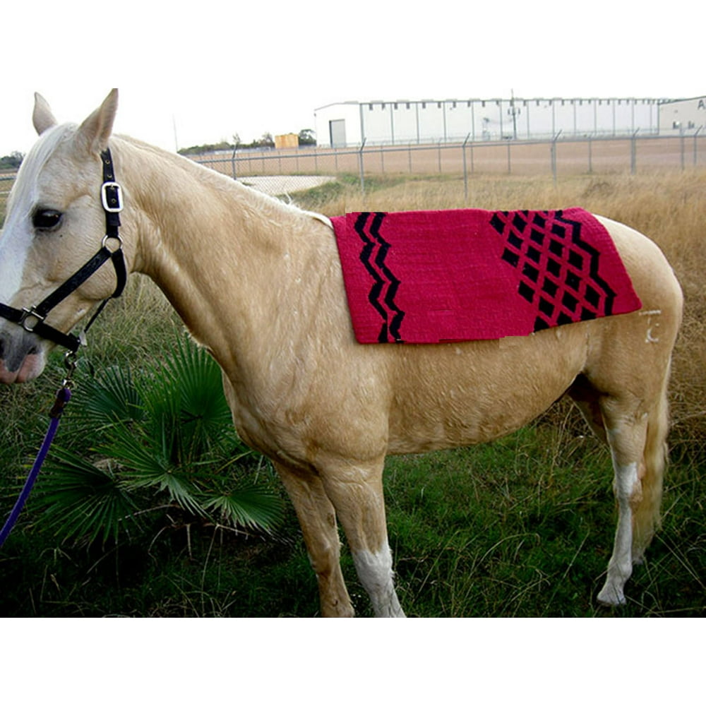 34x36 Horse Wool Western Show Trail SADDLE BLANKET Pad Area Rug Pink