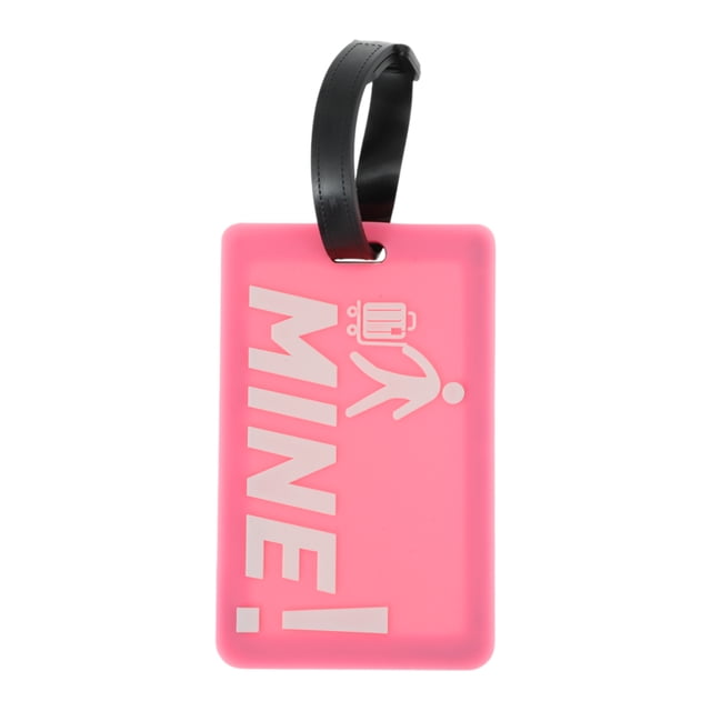 Etiqueta de equipaje de patrón de cubo de basura de 1 pieza para viajar en color rosa