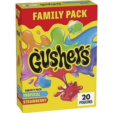 Gushers Fruit Flavored Snacks, Variety Pack, Strawberry and Tropical, 20