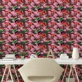 thumbnail image 2 of Ambesonne Tropical Jungle Peel & Stick Wallpaper for Home, Botany Hibiscus Art, 13"x72", Pastel Pink Dark Coral, 2 of 5
