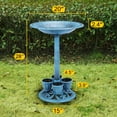 thumbnail image 6 of (2 pack) OBENSKY Bird Bath With 4 Planters 28" Height Pedestal Antique Outdoor Garden Decor Vintage Yard Art (Blue), 6 of 8