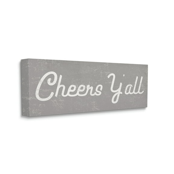 Stupell Industries Cheers Y'all Country Saying Happy Hour Distressed Pattern, 20 x 48, Designed by Daphne Polselli