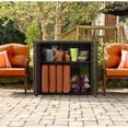 thumbnail image 4 of Rubbermaid Weather Resistant Resin Chic Outdoor Patio Storage Cabinet, Black Oak, 4 of 5