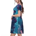 thumbnail image 2 of Lsque DJ Panda Hot Air Balloon Print Women's Casual Dress T-Shirt Summer Short Sleeve Scoop Neck Swing Dresses, 2 of 6