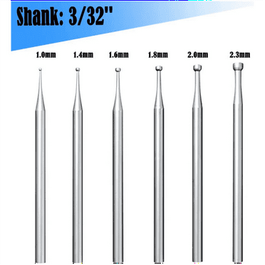 HOT! 6 Pcs Round Cup Burr - 3/32Inch Shank Jewelry Making Burs Wire Rounder Bits