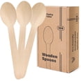 thumbnail image 1 of Pantry Value [100 Count] Disposable Wooden Spoons, Splinter-Free Biodegradable, Eco-Friendly Utensils for Outdoors, Parties, and Events, 1 of 6