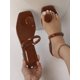 thumbnail image 1 of Women Round Decor Toe Post Thong Sandals, Artificial Patent Leather Fashion Sandals, 1 of 4